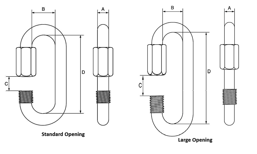 black quick link dimensions